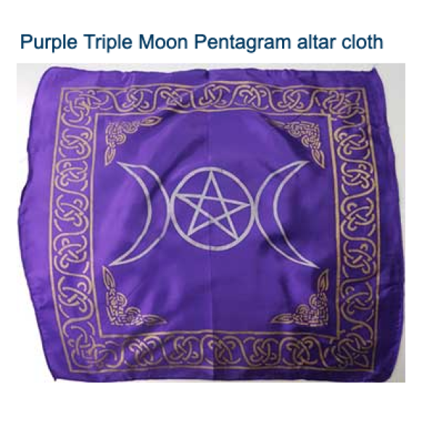 Altar Cloth Purple Triple Moon (rayon)